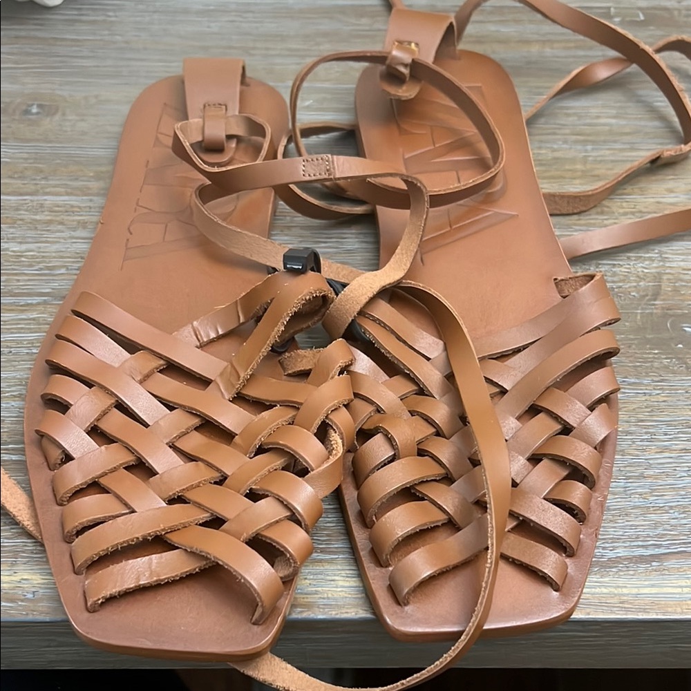 Brown Leather Strappy Sandals